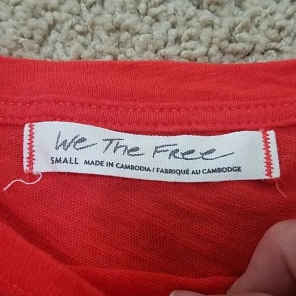 Free People We The Free Ruffle Sleeve Tee Small - Picture 3 of 4